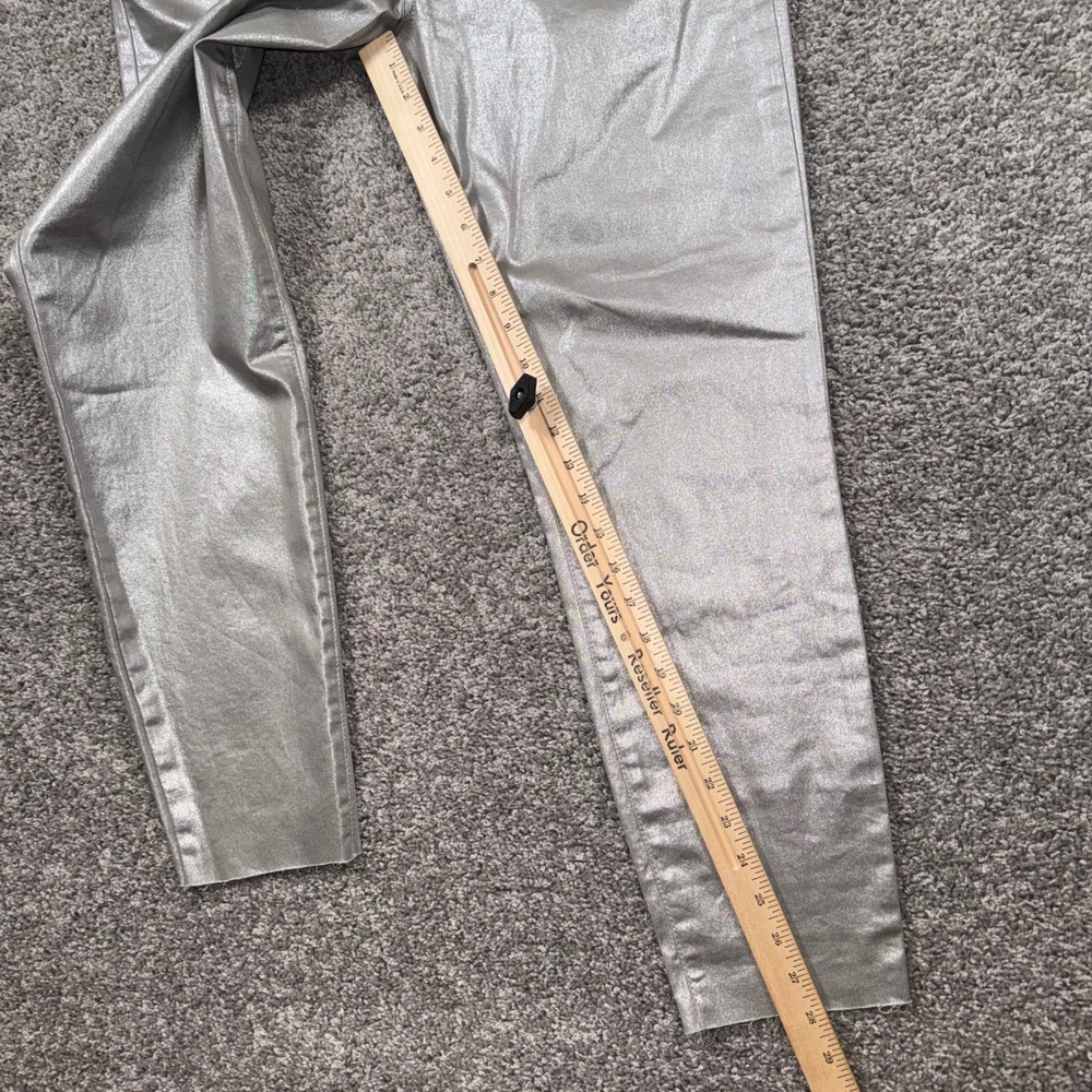 Kut from the Kloth Charlize Fab Ab Cigarette Leg Jeans Sz 10 Silver Metallic NEW - Picture 8 of 12